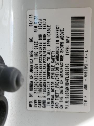 5J6RM4H94FL063643 Honda Cr-v Touring