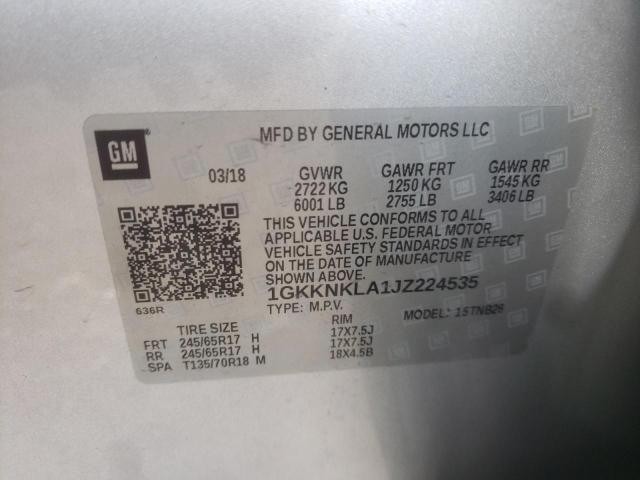 1GKKNKLA1JZ224535 GMC ACADIA SLE