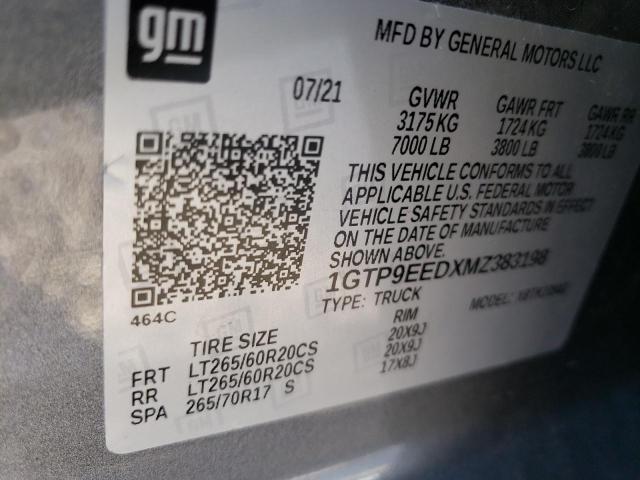 1GTP9EEDXMZ383198 GMC Sierra K1500 At4