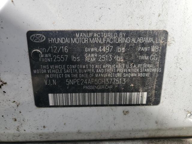 5NPE24AF5GH377513 Hyundai SONATA SE