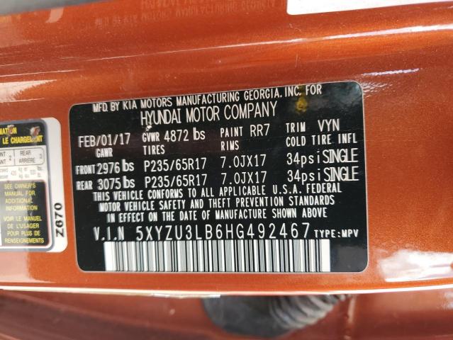5XYZU3LB6HG492467 Hyundai SANTA FE SPORT