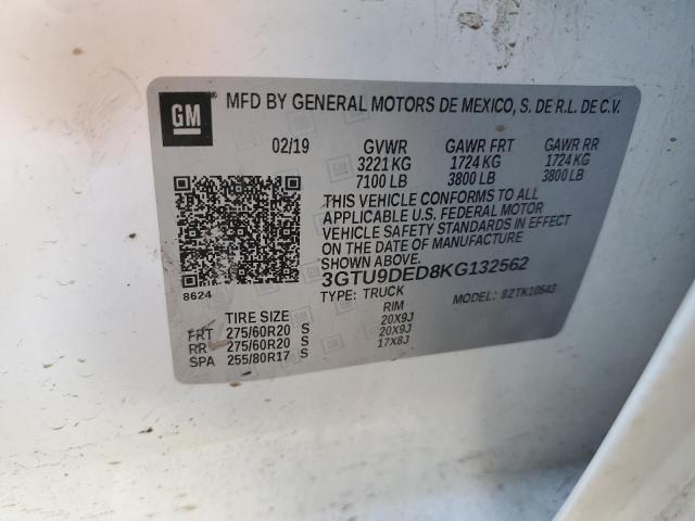 3GTU9DED8KG132562 GMC Sierra K1500 Slt
