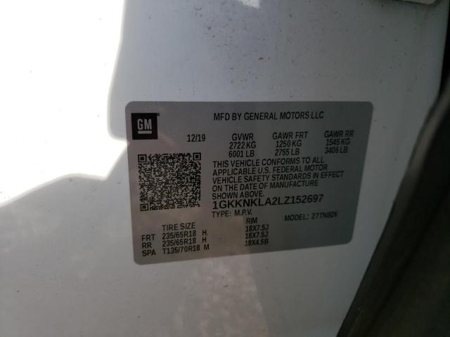1GKKNKLA2LZ152697 GMC ACADIA SLE