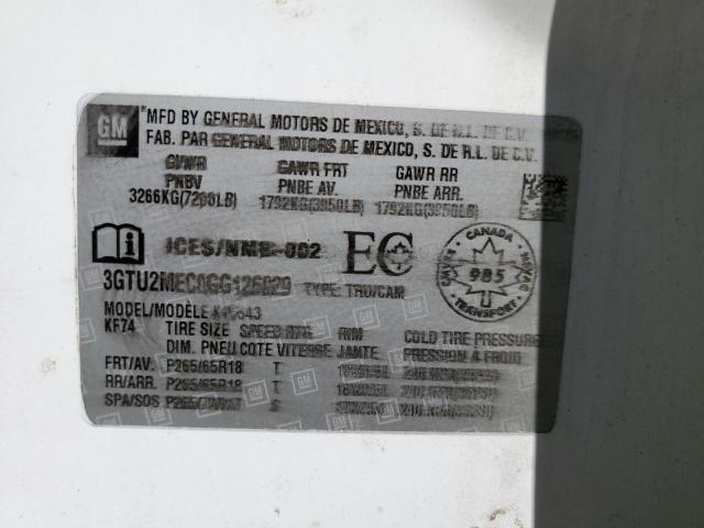3GTU2MEC0GG126029 GMC Sierra K1500 Sle