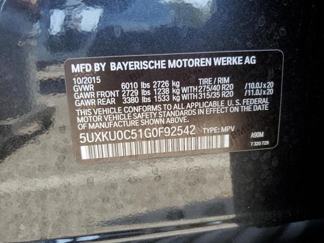 5UXKU0C51G0F92542 BMW X6 Sdrive35i