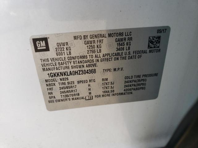 1GKKNKLA0HZ304368 GMC ACADIA SLE