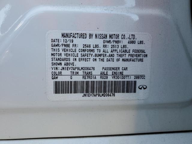 JN1EV7AP9LM206476 Infiniti Q50 PURE