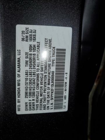 5FPYK2F15LB000940 Honda Ridgeline Sport