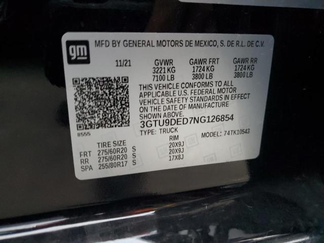 3GTU9DED7NG126854 GMC Sierra Limited K1500 Slt