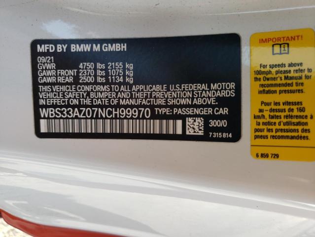 WBS33AZ07NCH99970 BMW M4 Competition