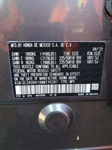3CZRU6H19MM740381 Honda HR-V SPORT