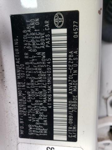 4T1K61AK1MU409745 Toyota CAMRY XSE