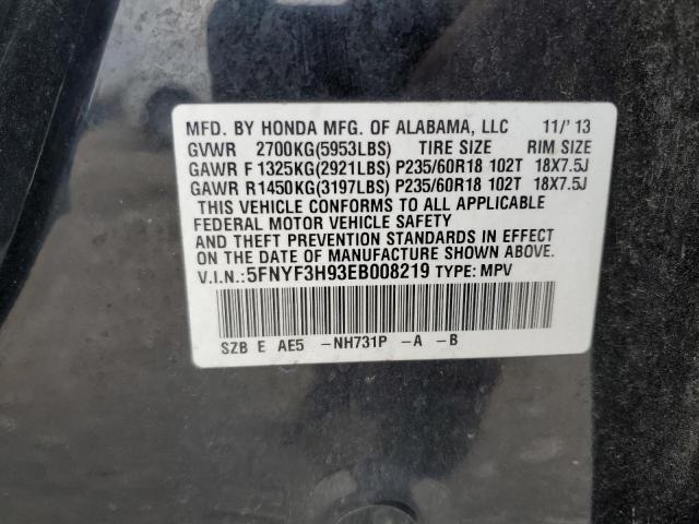 5FNYF3H93EB008219 Honda Pilot Touring