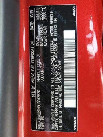 7JRA22TM9LG047520 Volvo S60 T6 R-design