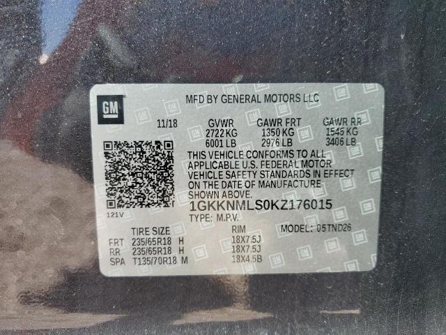 1GKKNMLS0KZ176015 GMC Acadia Slt-1
