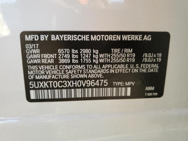 5UXKT0C3XH0V96475 BMW X5 Xdr40e
