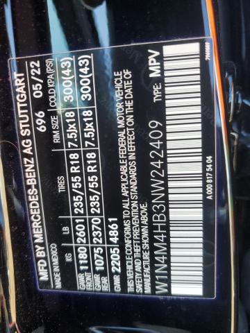 W1N4M4HB3NW242409 Mercedes-Benz Glb 250 4matic
