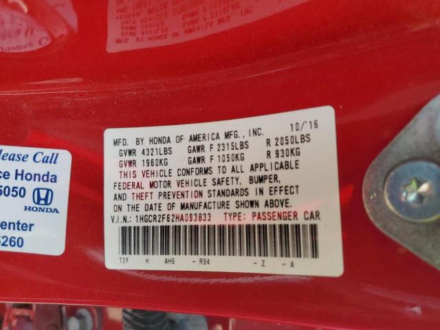1HGCR2F62HA093833 Honda Accord Sport
