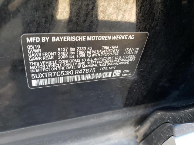 5UXTR7C53KLR47875 BMW X3 Sdrive30i