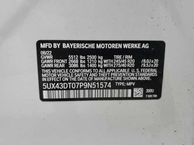 5UX43DT07P9N51574 BMW X4 M40i