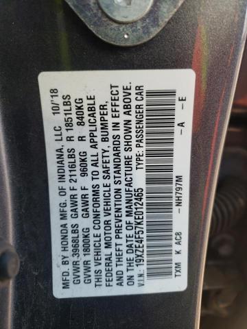 19XZE4F57KE012465 Honda INSIGHT EX