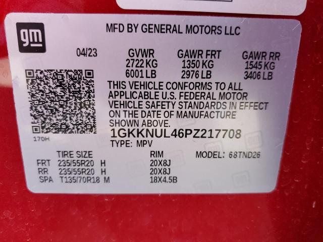 1GKKNUL46PZ217708 GMC ACADIA SLT