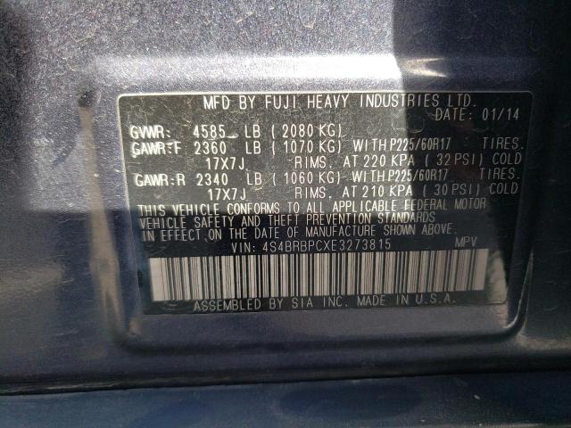 4S4BRBPCXE3273815 Subaru Outback 2.5i Limited