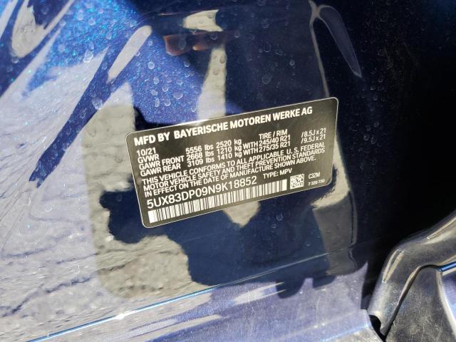 5UX83DP09N9K18852 BMW X3 M40i