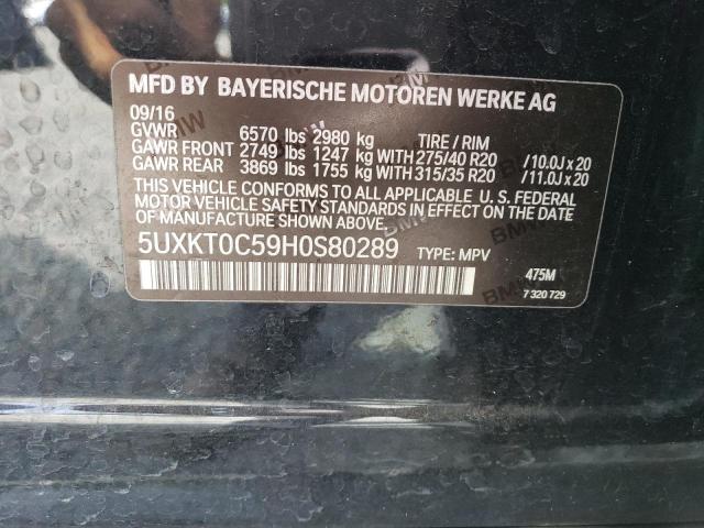 5UXKT0C59H0S80289 BMW X5 Xdr40e