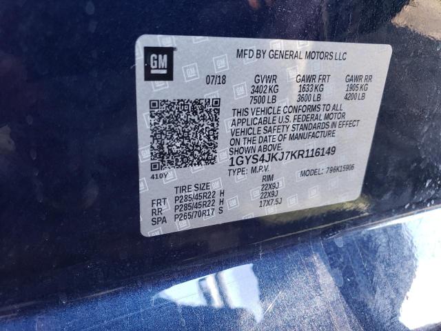 1GYS4JKJ7KR116149 Cadillac Escalade Esv Premium Luxury