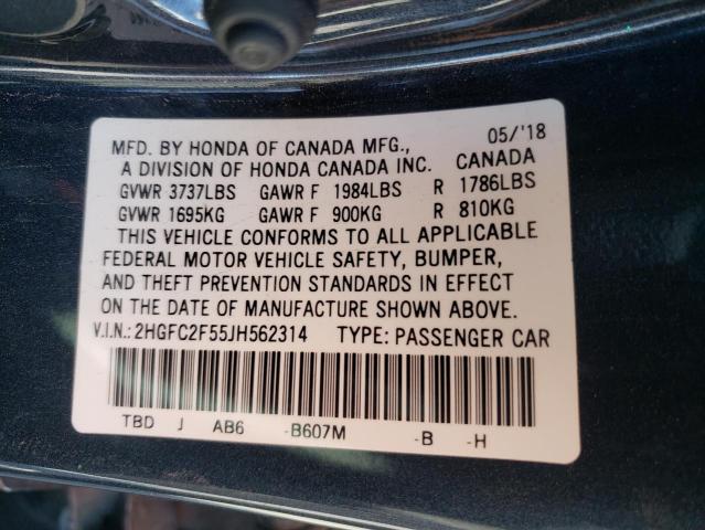 2HGFC2F55JH562314 Honda Civic Lx