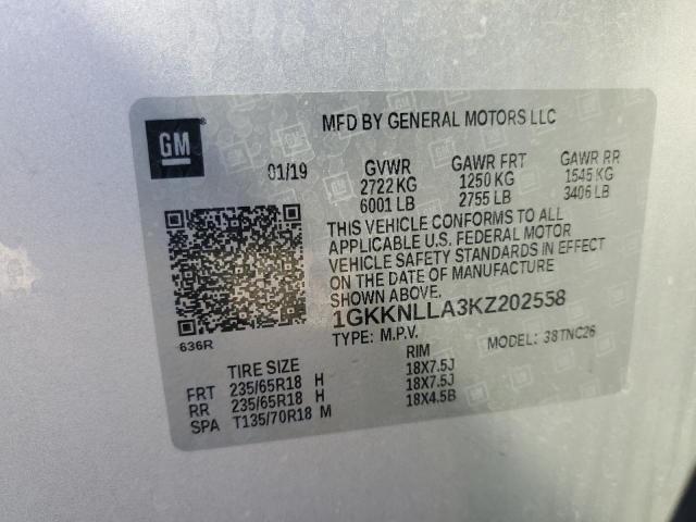 1GKKNLLA3KZ202558 GMC ACADIA SLE