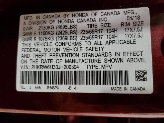2HKRW6H30JH209394 Honda CR-V LX