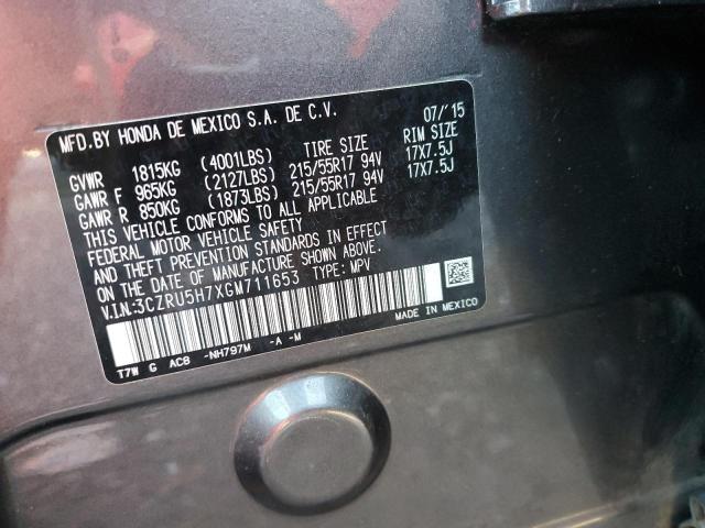3CZRU5H7XGM711653 Honda Hr-v Exl