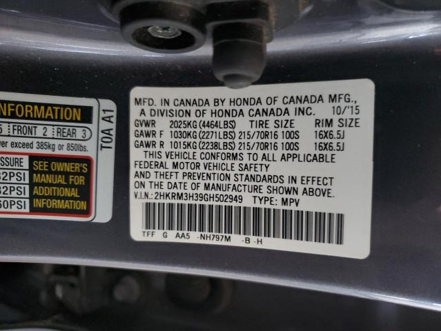 2HKRM3H39GH502949 Honda CR-V LX