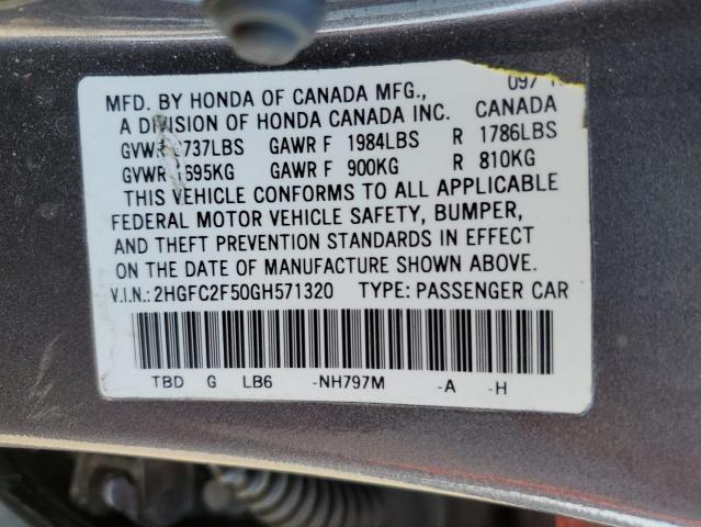 2HGFC2F50GH571320 Honda Civic Lx