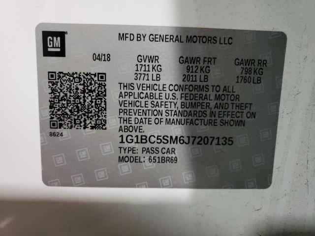 1G1BC5SM6J7207135 Chevrolet CRUZE LS