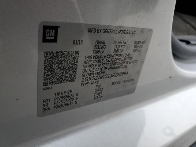 1GKS2AKC1JR250994 GMC YUKON SLE