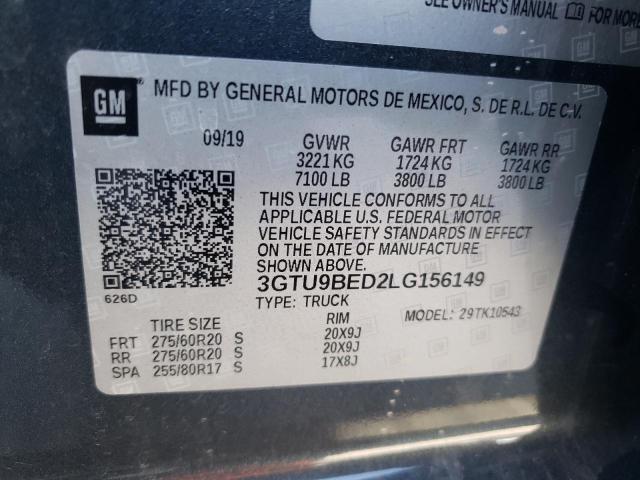 3GTU9BED2LG156149 GMC Sierra K1500 Sle