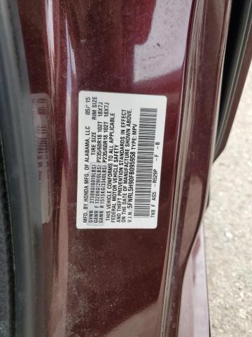 5FNRL5H90FB095958 Honda Odyssey Touring