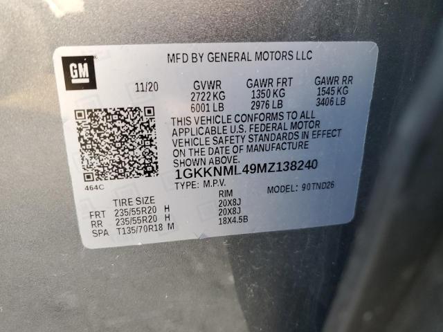 1GKKNML49MZ138240 GMC ACADIA SLT