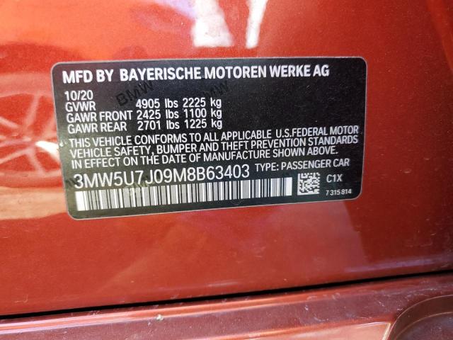 3MW5U7J09M8B63403 BMW M340I