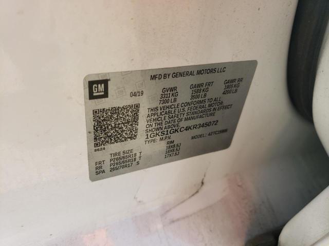 1GKS1GKC4KR345072 GMC Yukon Xl C1500 Slt