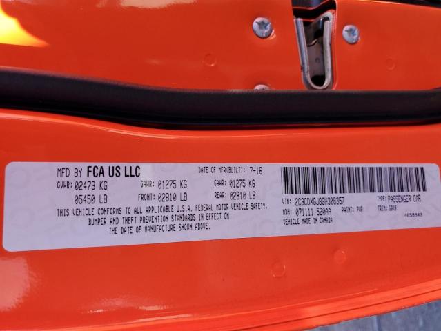 2C3CDXGJ8GH308357 Dodge Charger R/t Scat Pack