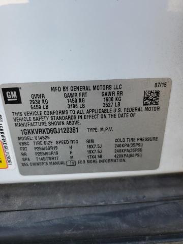 1GKKVRKD6GJ120361 GMC Acadia Slt-1