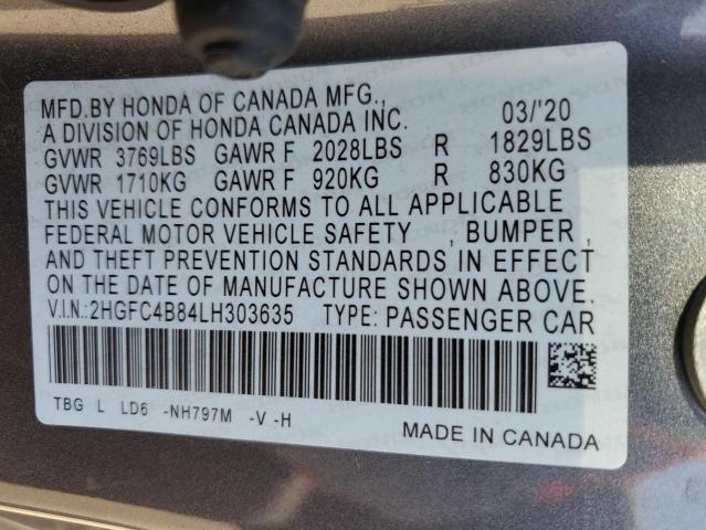 2HGFC4B84LH303635 Honda Civic Sport