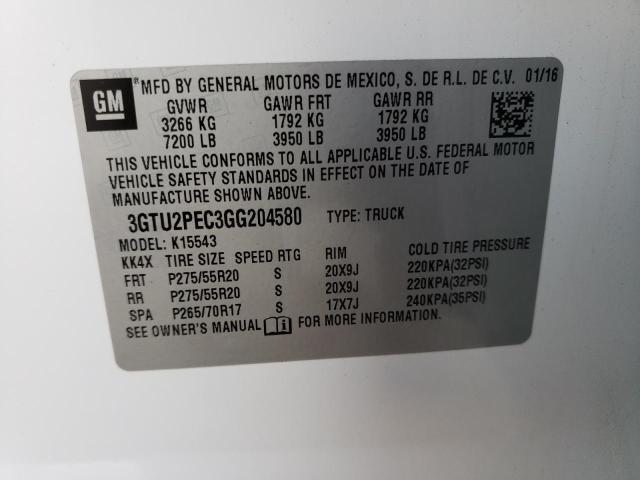 3GTU2PEC3GG204580 GMC Sierra K1500 Denali