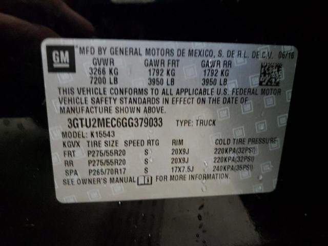3GTU2MEC6GG379033 GMC Sierra K1500 Sle