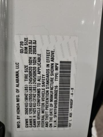 5FNYF6H69LB060216 Honda Pilot Touring