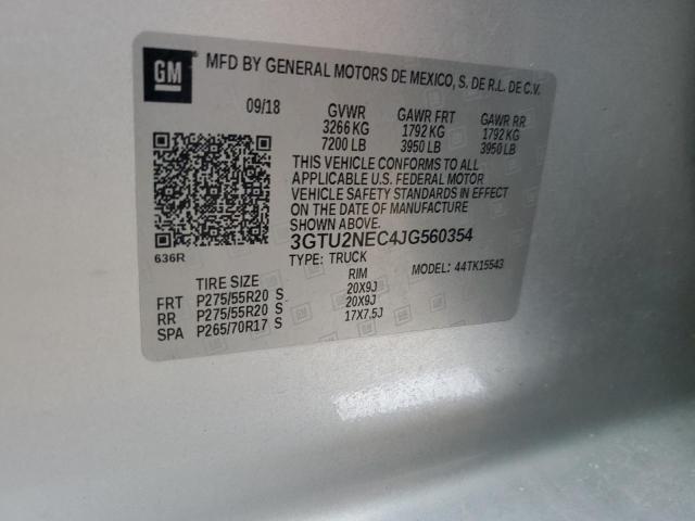 3GTU2NEC4JG560354 GMC Sierra K1500 Slt